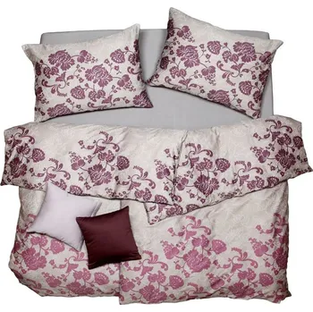 Bytový textil SCANquilt povlečení SATÉN baroc šedofialová 140 x 200/70 x 90 cm