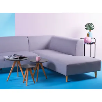 Konferenční stolek Konferenční stolek sada 3 šedohnědé desky stolu MDF kulatý moderní Beliani