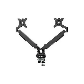 Držák monitoru Polohovatelný držák pro 2 monitory, 2-9KG, svorka a průchodka stolu, 17"-32", U,rychlé dodání