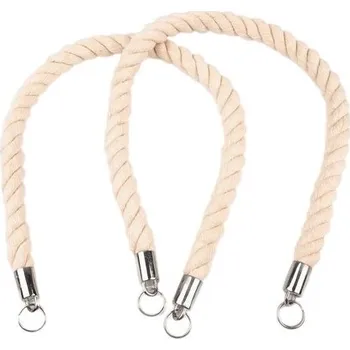 Nástroj na niť a příze Bavlněná ucha na tašky délka 70 cm, režná světlá - prodej po 2ks