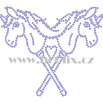 C201 - Hobby Horsing nažehlovací hot-fix kamínková aplikace na textil, rozměry cca 11,8x10,2cm barva: kameny barva 101 Crystal /stříbrná