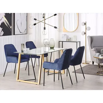 Jídelní stůl Jídelní stůl z transparentního skla 140 x 80 do moderního interiéru Beliani