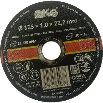 Řezný kotouč Řezný kotouč na nerez 125 x 1,0 x 22,2 mm - MAGG