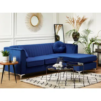 Pohovka pohovka Modulární rohová rozkládací na levé straně pro 3 další polštáře, glamour styl Beliani