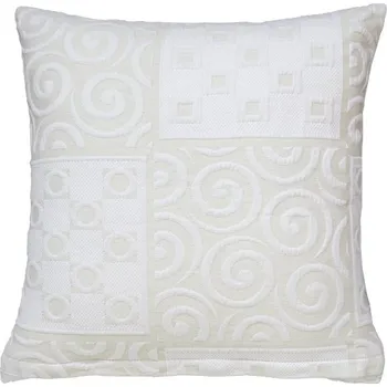 Polštář SCANquilt polštářek SPIRIT kostka spirála smetanová 45 x 45 cm