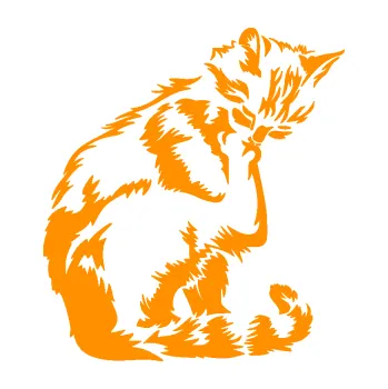 Samolepící dekorace SAMOLEPKA Kočka 032 pravá (06 - oranžová) NA AUTO, NÁLEPKA, FÓLIE, POLEP, TUNING, VLASTNÍ TEXT, TISK, AUTOSAMOLEPKY.cz, POLEPY, OBRÁZEK, LOGO, SAMOLEPKY