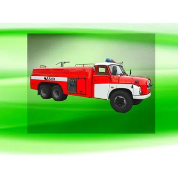 Nášivka nažehlovačka 10x4cm HASIČSKÉ auto České výroby 148 CAS 30 (nažehlovačka HASIČSKÉ AUTO)