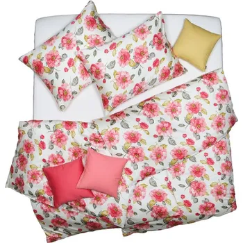 Povlečení SCANquilt povlečení SATÉN PLUS šípková růže smetanovočervená 140 x 200/70 x 90 cm