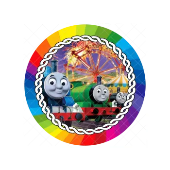 Jedlá dekorace na dort MAŠINKA TOMÁŠ kolotoč, VARIANTA Jedlý papír 1577