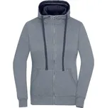 James&Nicholson Dámská mikina JN962 Grey Melange-Navy S