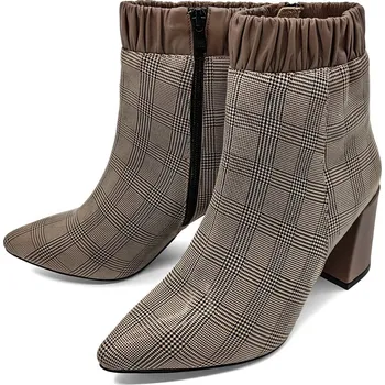 Dámská zimní obuv Dámské kotníkové boty na podpatku 45C757 ARTIKER béžová Barva: šedohnědá, Velikost: 41