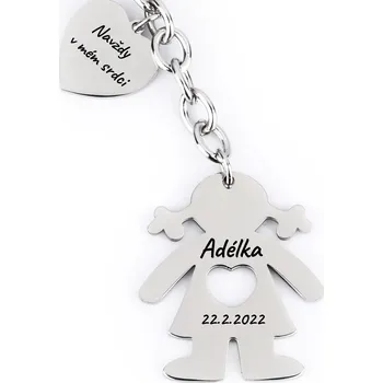Přívěsek Personalizovaný přívěsek - Dívka se srdcem