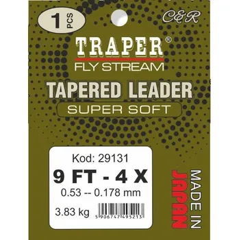 Muškařský ujímaný návazec Traper Super Soft 9FT 5X