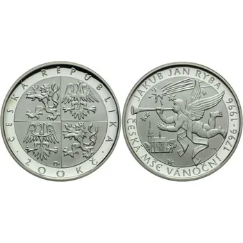 1996 - Pamětní stříbrná mince Česká mše vánoční Jakuba Jana Ryby, Proof
