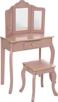 Toaletní stolek Atmosphera Sissi 59,5 x 29 x 98,5 cm růžový/zlatý