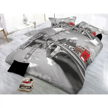 Povlečení XPOSE Londýn 2 3D 140 x 200, 70 x 90 cm zipový uzávěr