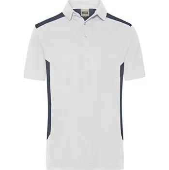 Pánská móda James&amp;Nicholson Pánská pracovní polokošile JN1826 White-Carbon XXL