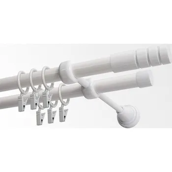 Garnýž kovová 130 cm dvouřadá - dvojitá 19 Techno bílá