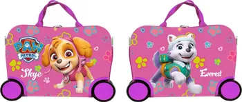 Cestovní kufr Dětský kufr nízký na kolečkách BC-PP-004 41,5 x 33 x 22 cm Tlapková patrola růžový