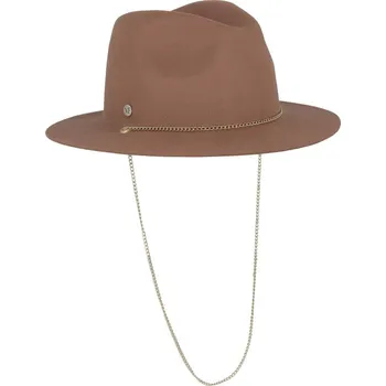 Klobouk Fléchet - Since 1859 Dámský béžový klobouk fedora se zlatým řetízkem - Fléchet Velikost: 55 cm (S)