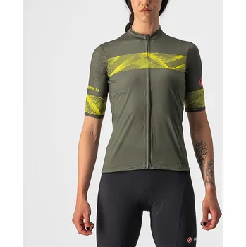 cyklistický dres CASTELLI Cyklistický dres s krátkým rukávem - FENICE LADY - žlutá/zelená