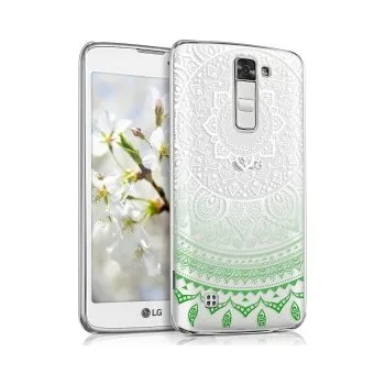 Průhledné pouzdro s designem indické slunce pro LG K7 - světle zelená