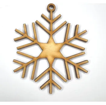 Výtvarná sada Dřevěný výřez Vločka 3, vyřezaný vzor, 70 mm