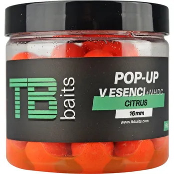 Nástraha TB Baits Plovoucí Boilie Pop-Up Orange Citrus + NHDC 65 g - 16 mm