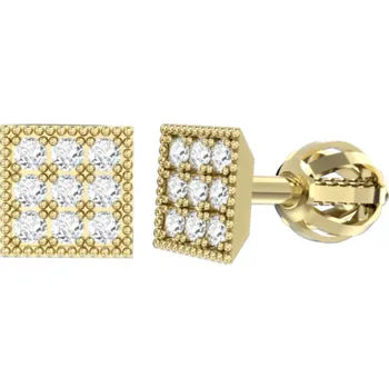 Šperk Couple, Moderní náušnice Romi II, žluté zlato se zirkony, 585-66-3-0302.0Z00.0.00.001.05