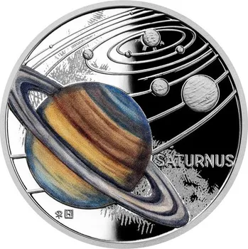 Sběratelství 2021 - Stříbrná mince Saturn - Sluneční soustava 1 NZD
