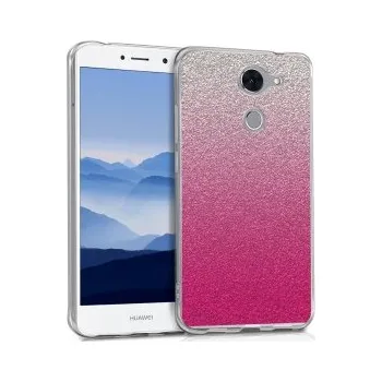 Pouzdro na mobilní telefon Kryt s designem třpitky pro Huawei Y7 - růžová
