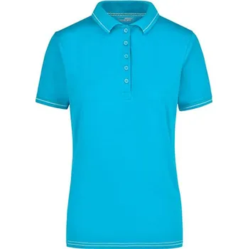 Dámské tričko James&Nicholson Dámská polokošile JN568 Aqua-White XXL