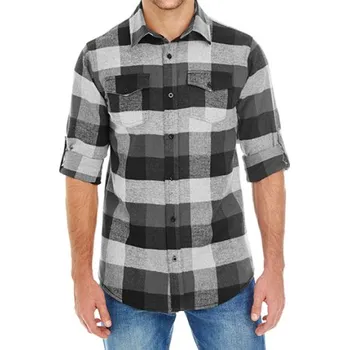 Pánská košile Burnside Pánská flanelová košile BU8210 Black Check M