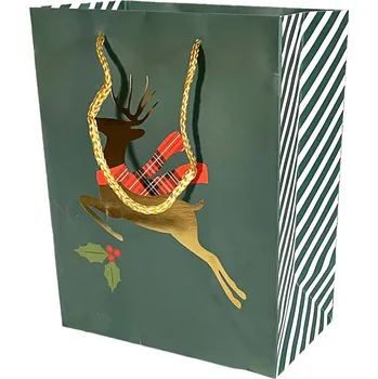 Dárková taška Dárková taška malá vánoční zelená sob