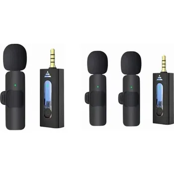 Mikrofon Bezdrátový Klopový Mikrofon 3,5mm Jack Audio Výběr Variant 2x mikrofon + přijímač