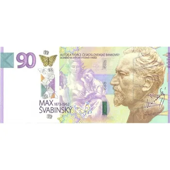 Pamětní tisk ve formě 90,-Kč bankovky - Státní tiskárna cenin, Max Švabinský
