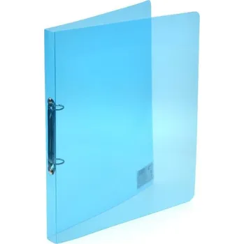 Desky A4, hřbet 2 cm, 2 kroužky, průhledná modrá
