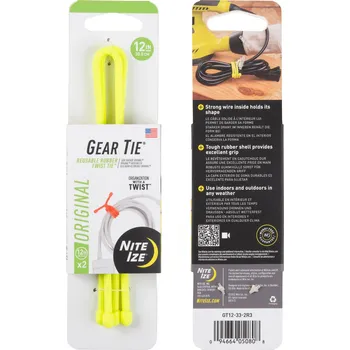 Vázací drát NITE IZE Vázací drát Gear Tie (2ks), žlutá NEON - délka 12"
