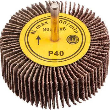 Příslušenství k brusce Graphite Brusný kotouč lamelový na stopce 80x30 mm K40