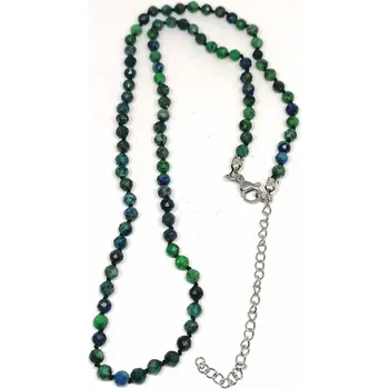 Náhrdelník Azuritový náhrdelník fasetovaný,4mm (s chirurgickou ocelí)