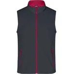 James&Nicholson Pánská softshellová vesta JN1128 Iron Grey-Red L