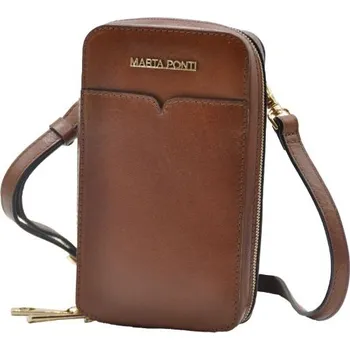 Kabelka Marta Ponti malá kožená kabelka středně hnědá 8106217