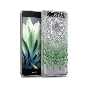 Průhledné pouzdro s designem indické slunce pro Huawei Nova - bílo zelená