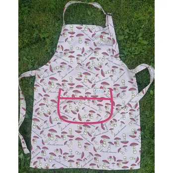 Kuchyňská zástěra Kuchyňská zástěra - béžová, motiv hříbky