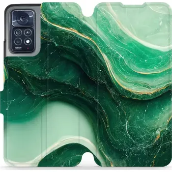 Pouzdro na mobilní telefon Flipové pouzdro Mobiwear - Xiaomi Note 12 Pro 4G - VP38S Zelený mramor (Knížkové flip pouzdro, obal, kryt na mobil Xiaomi Note 12 Pro 4G - VP38S Zelený mramor, materiál Umělá kůže + TPU - ochrana 360°, stojánek, silikonová vanička, magnetické zavírání)