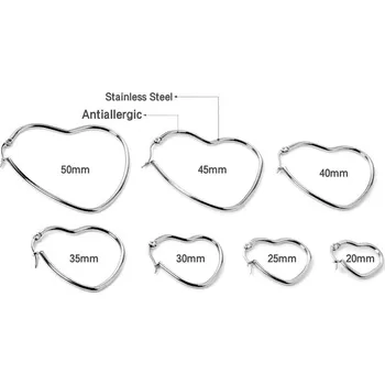 Náušnice Dámské srdíčkové náušnice - ocelová,45mm