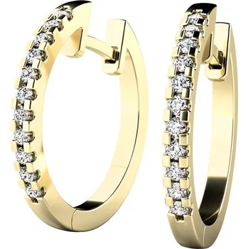 Náušnice Dámské náušnice žluté zlato 585/1000 zirkon kruhy 10944-ZL-ZIR