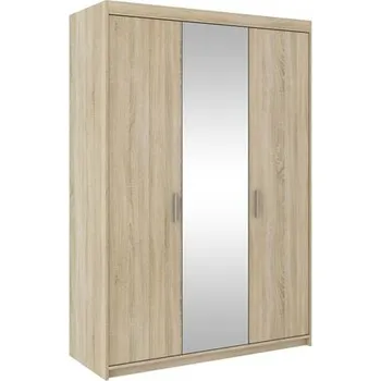 Šatní skříň LEMPERT Šatní skříň ELIS 3D dub sonoma se zrcadlem