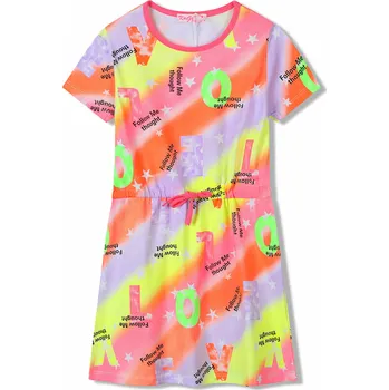 Dívčí šaty Dívčí šaty - KUGO SH3518, mix barev / růžový lem Barva: Mix barev, Velikost: 122