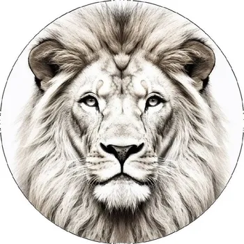 Jedlá dekorace na dort Jedlý papír lev černobílý 19,5cm